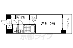 プレデコート西京極 1Kの間取図画像