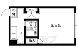 シャトー北野 1Kの間取図画像