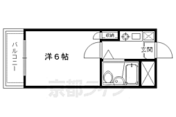 辻本マンション ワンルームの間取図画像