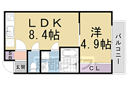 R-Grants東山泉涌寺 1LDKの間取図画像