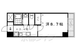 カノン雁金 1Kの間取図画像
