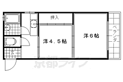 コーポ蒼園 2Kの間取図画像