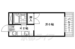 グランド・ワーク御陵 1Kの間取図画像