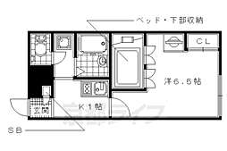 レオパレスサザンガーデン寺田2 1Kの間取図画像