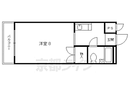 パレス桃山 1Kの間取図画像