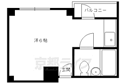 下鴨メゾンなかい ワンルームの間取図画像
