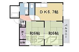 三樹ハウス 2DKの間取図画像