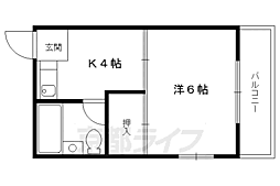 コーポフタバ 1Kの間取図画像