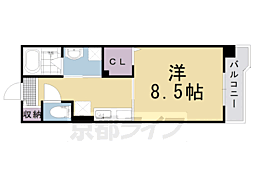 グランベイベリー 1Kの間取図画像