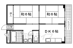 Rose音羽川 2DKの間取図画像