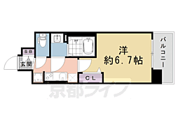 京都市南区東九条南石田町マンション 1Kの間取図画像