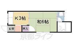京屋ハイツ 1Kの間取図画像