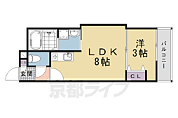BKB仙谷屋敷 1LDKの間取図画像