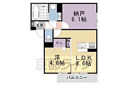 グランナッシム西京極 1SLDKの間取図画像