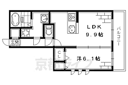 フローラ城南 1LDKの間取図画像