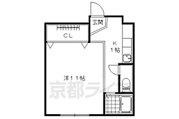 ベエルビュウ寿3番館 ワンルームの間取図画像