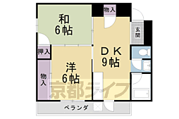 柴定ビルシャトレ西陣 2LDKの間取図画像