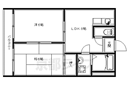 シルバン吉祥院 2DKの間取図画像