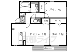 エスポワール 2LDKの間取図画像
