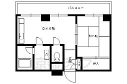 メモリー北白川 1DKの間取図画像