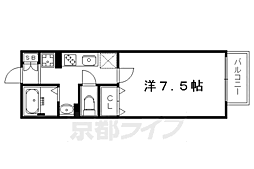 フィオーレ芝本2 1Kの間取図画像