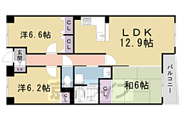 パインフィールド五条 3LDKの間取図画像