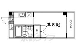 洛西みやびビル 1Kの間取図画像