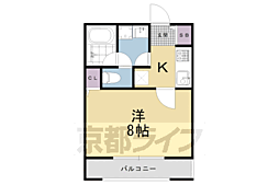 シルバニア京都山ノ内 1Kの間取図画像