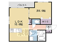 カサデサンZEOM 1LDKの間取図画像