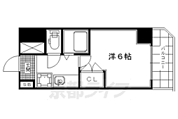 高田ビルデトム・ワン西陣 1Kの間取図画像