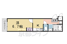 フェリーチェ鑓屋町 1Kの間取図画像