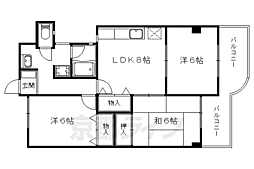大翔第一ビル 3LDKの間取図画像
