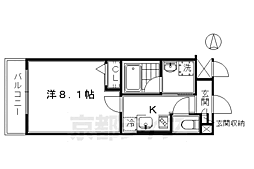 コンセールロワン 1Kの間取図画像