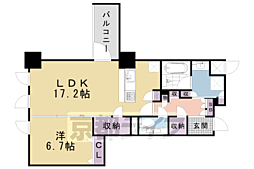 ボーパサージュ京都岡崎 1LDKの間取図画像