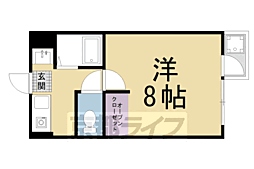 スチューディオ北野 1Kの間取図画像