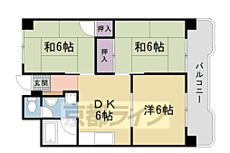 京都四条グランドハイツ 3DKの間取図画像