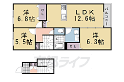 ベレオ桂 3LDKの間取図画像
