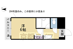 ヴィラ東海15号館 1Kの間取図画像