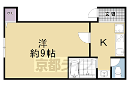 オガタハウス 1Kの間取図画像