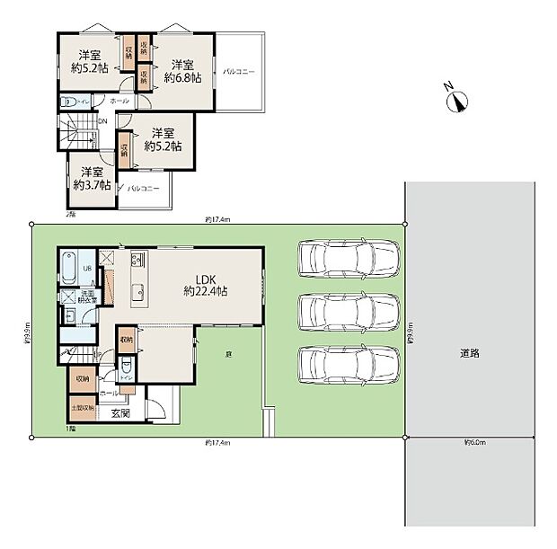 圧巻の22帖以上LDK！収納力も魅力です！