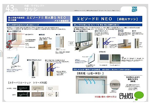 無料で選べるサッシ