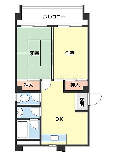 サンコーポ 203｜和歌山県和歌山市北ノ新地中六軒丁(賃貸マンション2DK・2階・46.20㎡)の写真 その2