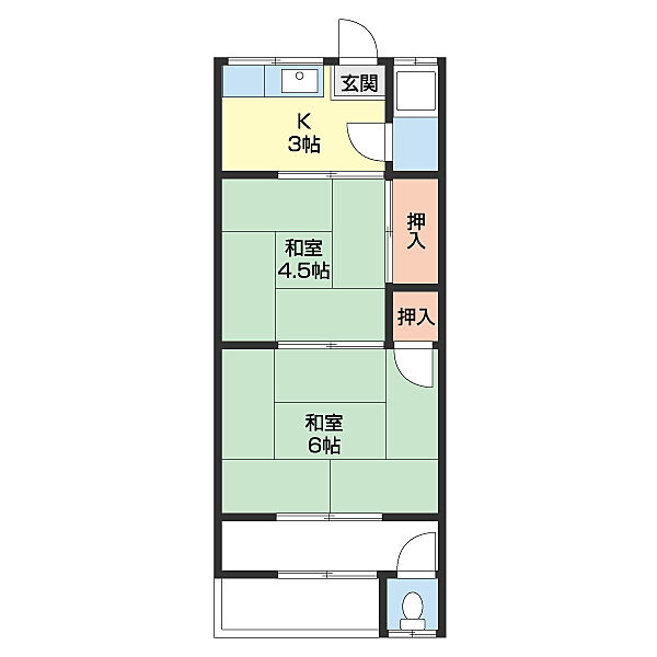 おとい住宅 5｜和歌山県和歌山市加納(賃貸アパート2K・1階・28.00㎡)の写真 その2
