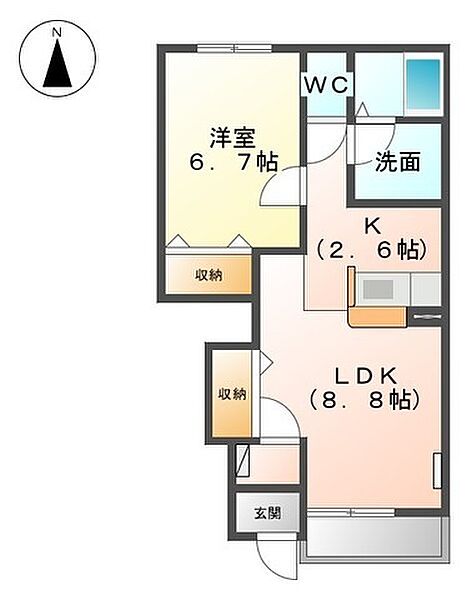 GRAND-SUITE 102｜和歌山県海南市阪井(賃貸アパート1LDK・1階・44.50㎡)の写真 その2
