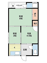 メモリア有本 2階3Kの間取り