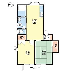 ファンシェット神前 2LDKの間取図画像