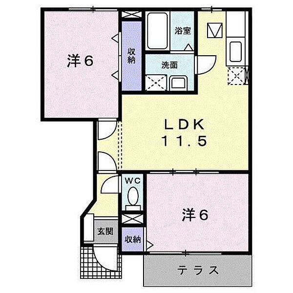 パインズドールII 102｜和歌山県和歌山市松島(賃貸アパート2LDK・1階・53.51㎡)の写真 その2