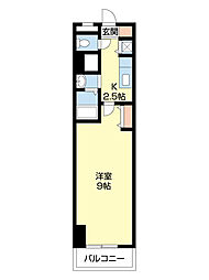 メゾン山水II 3階1Kの間取り