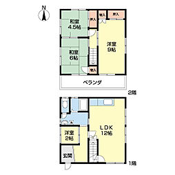 JR紀勢本線 宮前駅 徒歩9分の賃貸一戸建て 1階4LDKの間取り