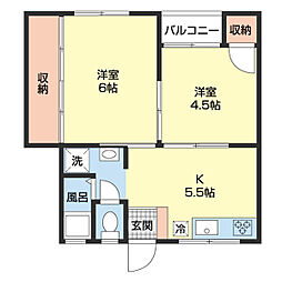 プレゼンス紀伊II 3階2Kの間取り